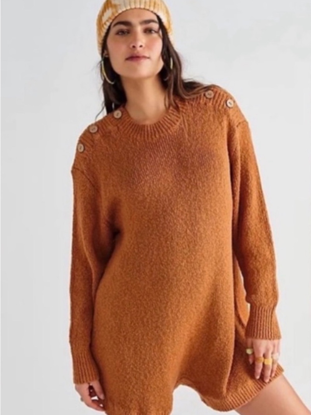 Free People Forever Sweater Rust Romper NWT SZ XS
